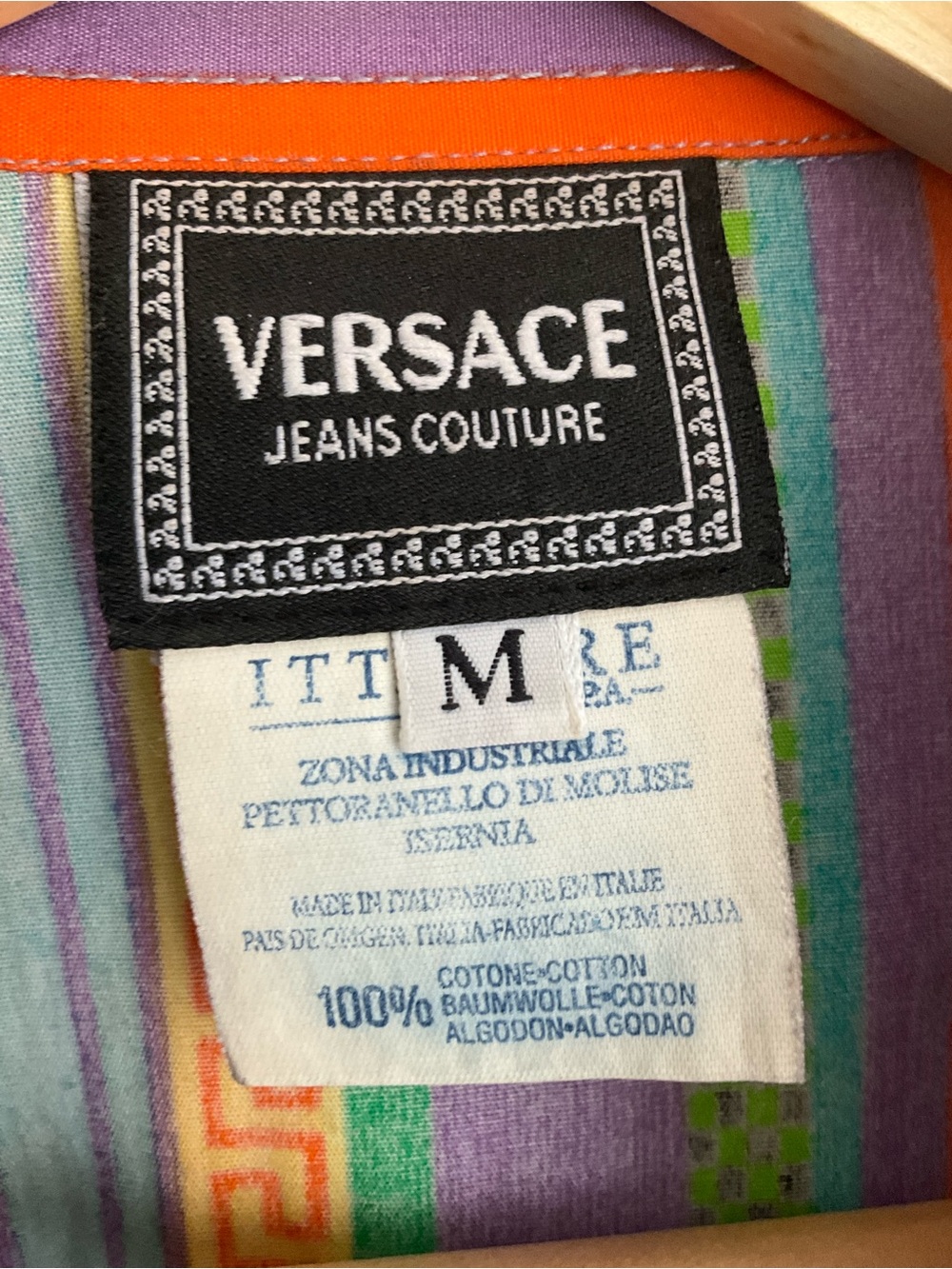 Vintage Versace Jeans Couture Multicolor Striped Button Down Shirt - Medium - Picture 5 of 11